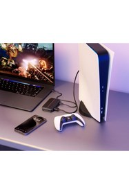 Resim Powerology 4K 60Hz HDMI Giriş Döngü Çıkışlı Video Yakalama Kartı USB-C 1080p60 Kayıt Mikrofon Girişi RGB LED 