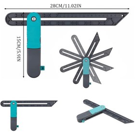 Resim BGA Marangoz Açı ölçer laminat döşeme cetvel laminat kesici, sabitleme fonksiyonlu açılı gönye cetvel 