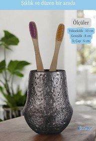 Resim Evene Diş Fırçalığı Diş Fırçalık Diş Fırçası Standı Diş Fırçası Tutucu Gümüş Eskitme Renk Model 15, e.dismodel15 