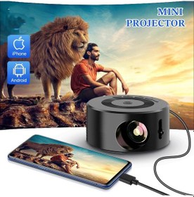 Resim 1080p Mini Projeksiyon Cihazı Telefon Yansıtma 