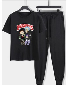Resim Unisex Backwoods Baskılı 2'li Eşofman Takımı Siyah 
