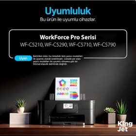 Resim Kingjet Epson Uyumlu T9451xl T9452xl T9453xl T9454xl 4 Renk Takım Çipli Uyumlu, Kartuş 