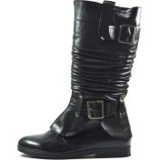 Resim Tirenti 731 Deri Siyah Kız Çocuk Çorap Çizme 