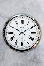 Resim Genel Markalar 40 Cm Krom Metal Roma Rakamlı Duvar Saati 