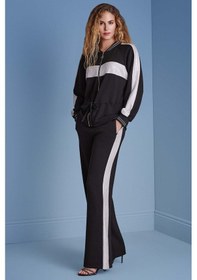 Resim Geniş Paça Siyah Örme Eşofman Altı Siyah 