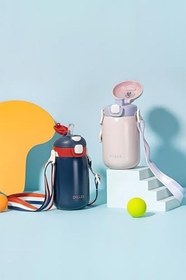 Resim DILLER Tek Kapak Çift Kullanım Pipetli/Pipetsiz 420Ml Askılı Çelik Su Matarası 6 Saat Sıcak/Soğuk -2 