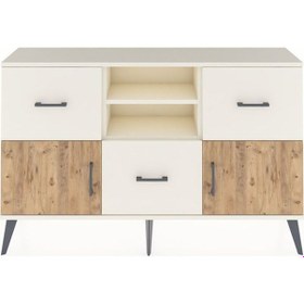 Resim Arges Konsol 2 Raflı 3 Çekmeceli 2 Kapaklı 132x30x83 Aytaşı-çam/aytaşı Çam/aytaşı 