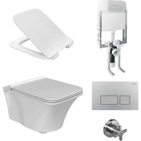 Resim Turkuaz Ibiza Rimless Asma Klozet + Gömme Rezervuar Takım 