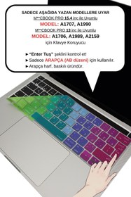 Resim Mcstorey Arapça Klavye Macbook Pro Koruyucu Touchbar'lı A1706 A1989 A2159 A1707 A1990 Uk Enter Uyumlu Dazzle 