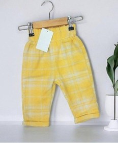 Resim Çikoby Kız Çocuk Bel Lastikli Ekose Pantolon-13669 Sarı 