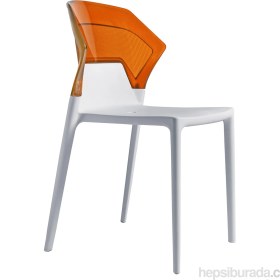 Resim Papatya Ego Sandalye Turuncu Beyaz 