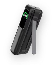 Resim 10000mah 22.5w Type-c Lightning Kablolu/kablosuz Standlı Telefon/saat Şarj Lcd Magsafe Powerbank Black 