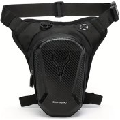 Resim Hightower Siyah Karbon Fiber Motosiklet Bacak Çantası Kulaklık Girişli Ayarlanabilir Omuz Askılı Siyah 