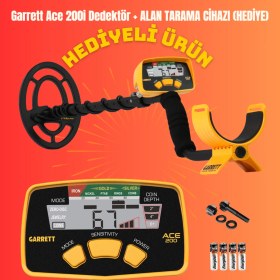 Resim Garrett Ace 200i Metal, Define, Altın Dedektörü + Hediye Zemin Tarama Cihazı 