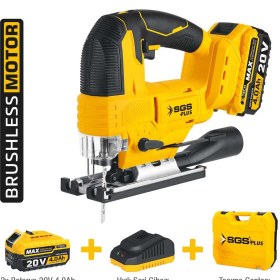Resim SGS PLUS SGS5545 Akülü 20 Volt 4 Amper Dekupaj Testere Makine Seti Çift Akülü 