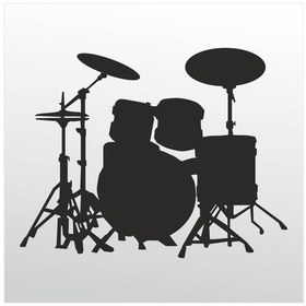 Resim Folyo Sticker Bateri 40cm Uzunluk Siyah 