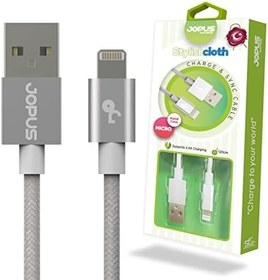 Resim JOPUS iPhone Lightning Data Kablosu JO-DK3 Stylish Cloth, Gri, 1.2mt 