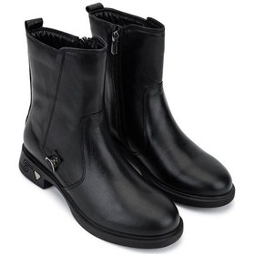 Resim Tamer Tanca Kadın Hakiki Deri Siyah Deri Topuklu Bot 1065 3450 Bn Bot Sk25-26 Sıyah Dr Siyah 