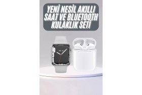 Resim M Merc Giyim Akıllı Saat Kulaklık Hediyeli Uyku ve Sağlık Takibi Yapabilen Uzun Ömürlü 