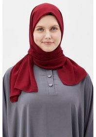 Resim Altobeh Düz Şifon Şal Bordo 