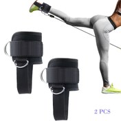 Resim Kablo Makineleri için 2 Adet Ayak Bileği Kayışları - Spor Salonu Ayak Bileği Kablo Bağlantıları, Ayak Uzatma ve Kalça Geri Çekme İçin Ayarlanabilir Rahatlık Ayak Bileği Kelepçeleri 