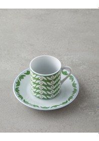 Resim English Home Nixie Porselen 4 Parça 2 Kişilik Kahve Fincan Takımı 80 Ml Yeşil-mavi Yeşil-mavi 