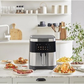 Resim Karaca 9L Smart Renkli Ekranlı Geniş Hazneli 10 Farklı Pişirme Fonksiyonuna Sahip Inox Airfryer 
