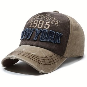 Resim NEW YORK Nakışlı 1985 Yıkanmış Beyzbol Şapkası Kamyoncu Baba Ördek Dil Şapka 