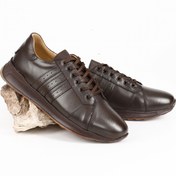 Resim GÖNDERİ(R) Kahve Antik Gön Hakiki Deri Yuvarlak Burun Bağcıklı Günlük Erkek Sneaker 01396 