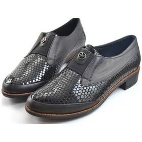 Resim Beety 6969 Hakiki Krokodil Siyah Deri Abiye Kadın Ayakkabı Siyah 