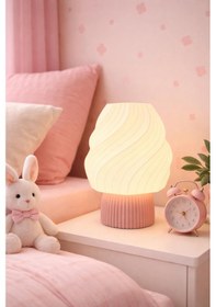 Resim Ice Cream Lamp Masa Lambası Dekorasyon Aydınlatma Gece Lambası Abajur Pembe 