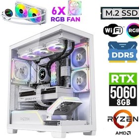 Resim Xaser Clove X100 Ryzen 7 9800X3D 32GB Ddr5 Ram 1tb M.2 Nvme SSD 8gb RTX5060 Sıvı Soğutmalı Oyuncu Bilgisayarı 
