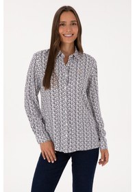 Resim U.s. Polo Assn. Kadın Beyaz Gömlek Desenli 50316415-vr013 Beyaz 