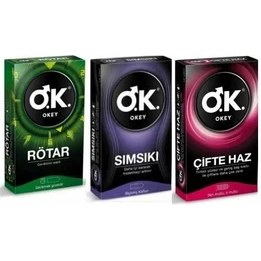 Resim Okey Prezervatif Rötar 10 Lu + Sımsıkı 10 Lu + Çifte Haz 10 Lu 