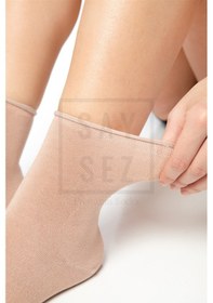 Resim Saysez Bambu Kadın Lastiksiz Beyaz-kahve-bej Soket Dikişsiz Çorap Çok Renkli 