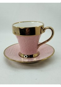 Resim Tutku 2 Kişilik Porselen Nescafe Fincanı Pembe Renk Pembe 