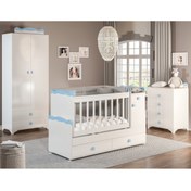 Resim Afilli Bby970 Babysun Luks Bebek Odası Takımı 2 Kapılı Mavi 