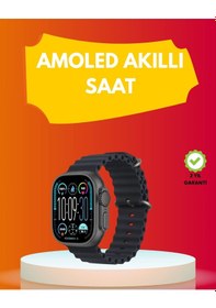 Resim Diğer Amoled Ekran 49mm Ultra Tasarım 3 Kordonlu Akıllı Saat 