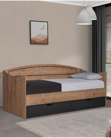 Resim Setay Karyola, Soft Çekmeceli Karyola 90x200 - Ceviz/gri 1 Adet Comfort Yatak 