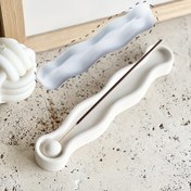 Resim 1 Adet DNEJIU Dalga Tasarımlı Epoksi Reçine Kalıbı DIY Tütsülük ve Mumluk İçin - El Yapımı Çok Renkli Seçenekli, Yeniden Kullanılabilir Ev Dekorasyon Malzemeleri, Tütsü Reçine Kalıbı 