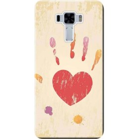 Resim Ceppare Asus Zenfone 3 Laser Kılıf ASUS_Z01BD ZC551KL Baskılı Silikon Kapak Kalp Izi STK:545 