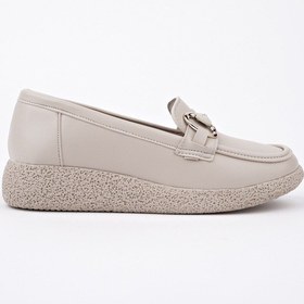 Resim Muggo Polara Kalın Taban Toka Detaylı Kadın Günlük Loafer Ayakkabı Ten Cilt 