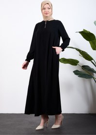 Resim OKTAYUSTA COLLECTİON Medine İpeği Mevlana Ferace Siyah 