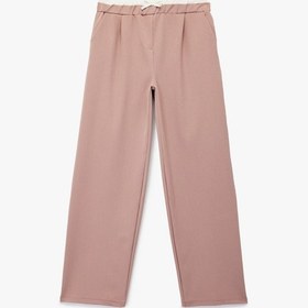 Resim Koton Beli Lastikli Yüksek Bel Basic Geniş Paça Pantolon Pembe 6wkg40025aw Gül 