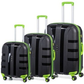 Resim Ivs Premium 3'Lü Pp Valiz Seti Siyah Yeşil 