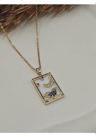 Resim The Moon Tarot Kartı Çelik Kolye 