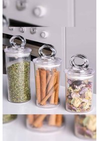 Resim İndecor Houseware Vakumlu Kapaklı Baharatlık Seti Hava Sızdırmaz Contalı Baharatlık 3'lü Baharatlık 200-250-300ml Şeffaf 
