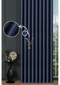 Resim Blackout Fon Perde V-2034 Saks Mavisi Çok Renkli 