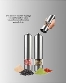 Resim Zengemtx Işıklı Pilli Baharat Değirmeni Taze Ve Pratik Öğütme Çok Renkli 