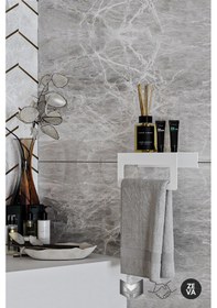 Resim Beyaz Metal Duvara Monte Havluluk - Şık Ve Dayanıklı Banyo&mutfak Beyaz 